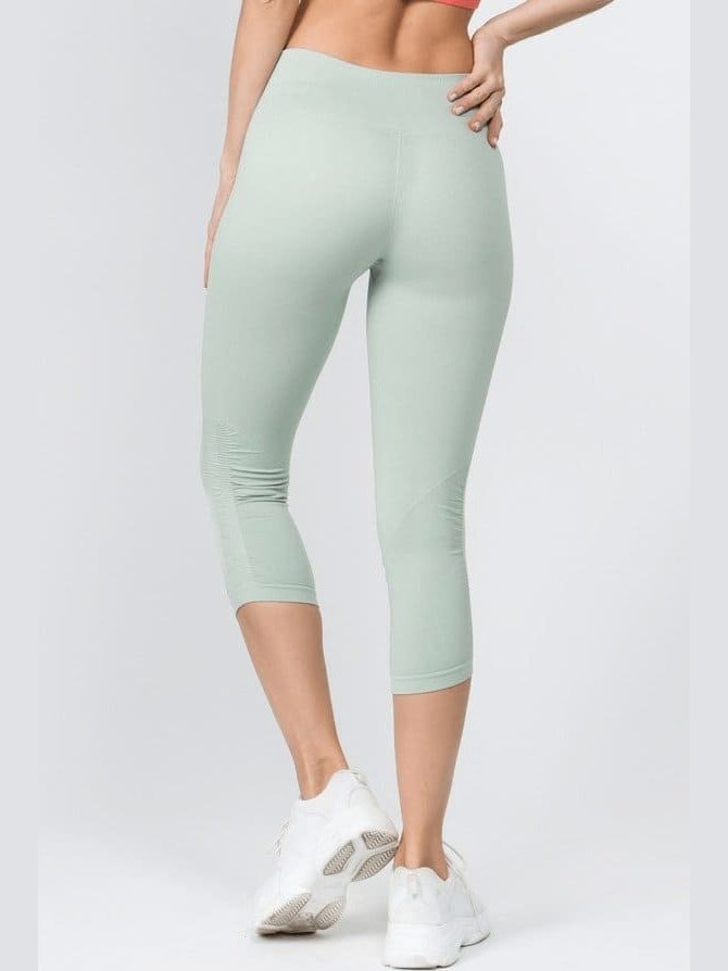 High Rise Cinched Ankle Seamless Capri Leggings - LEGDAY EVERYDAY