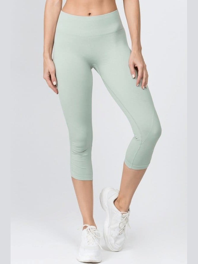 High Rise Cinched Ankle Seamless Capri Leggings - LEGDAY EVERYDAY