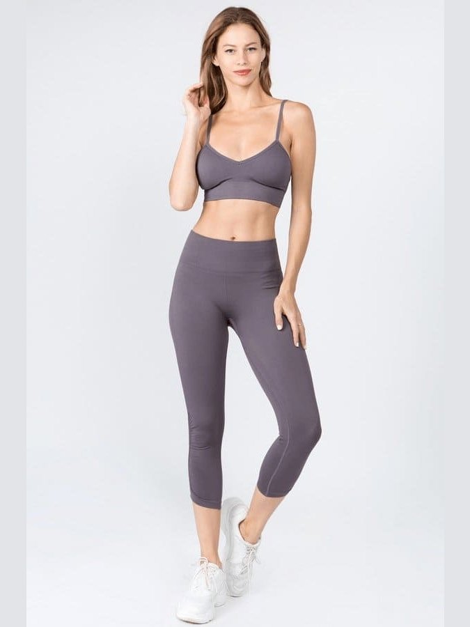 High Rise Cinched Ankle Seamless Capri Leggings - LEGDAY EVERYDAY