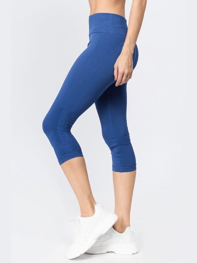 High Rise Cinched Ankle Seamless Capri Leggings - LEGDAY EVERYDAY