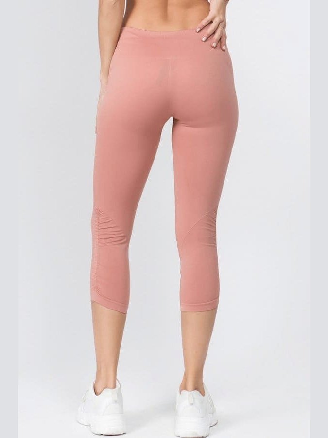 High Rise Cinched Ankle Seamless Capri Leggings - LEGDAY EVERYDAY