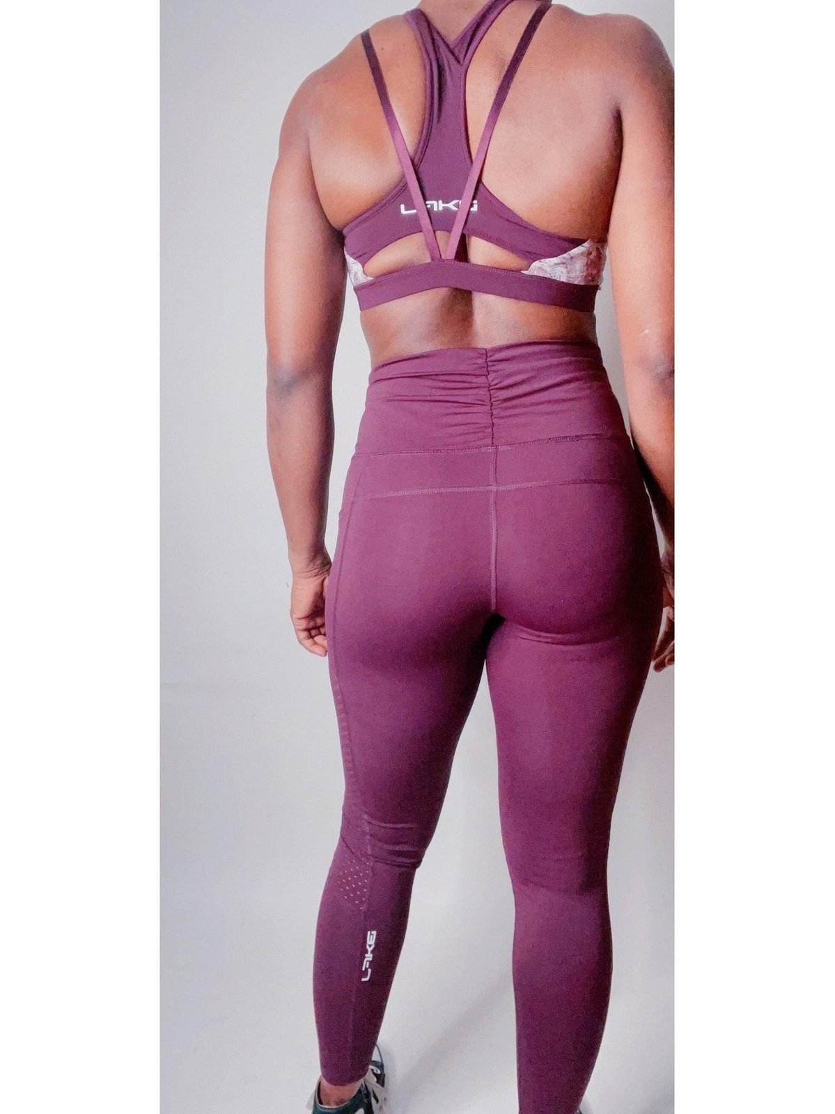 Highwaist Plum Leggings W/ Mesh Panels - BKFJNY