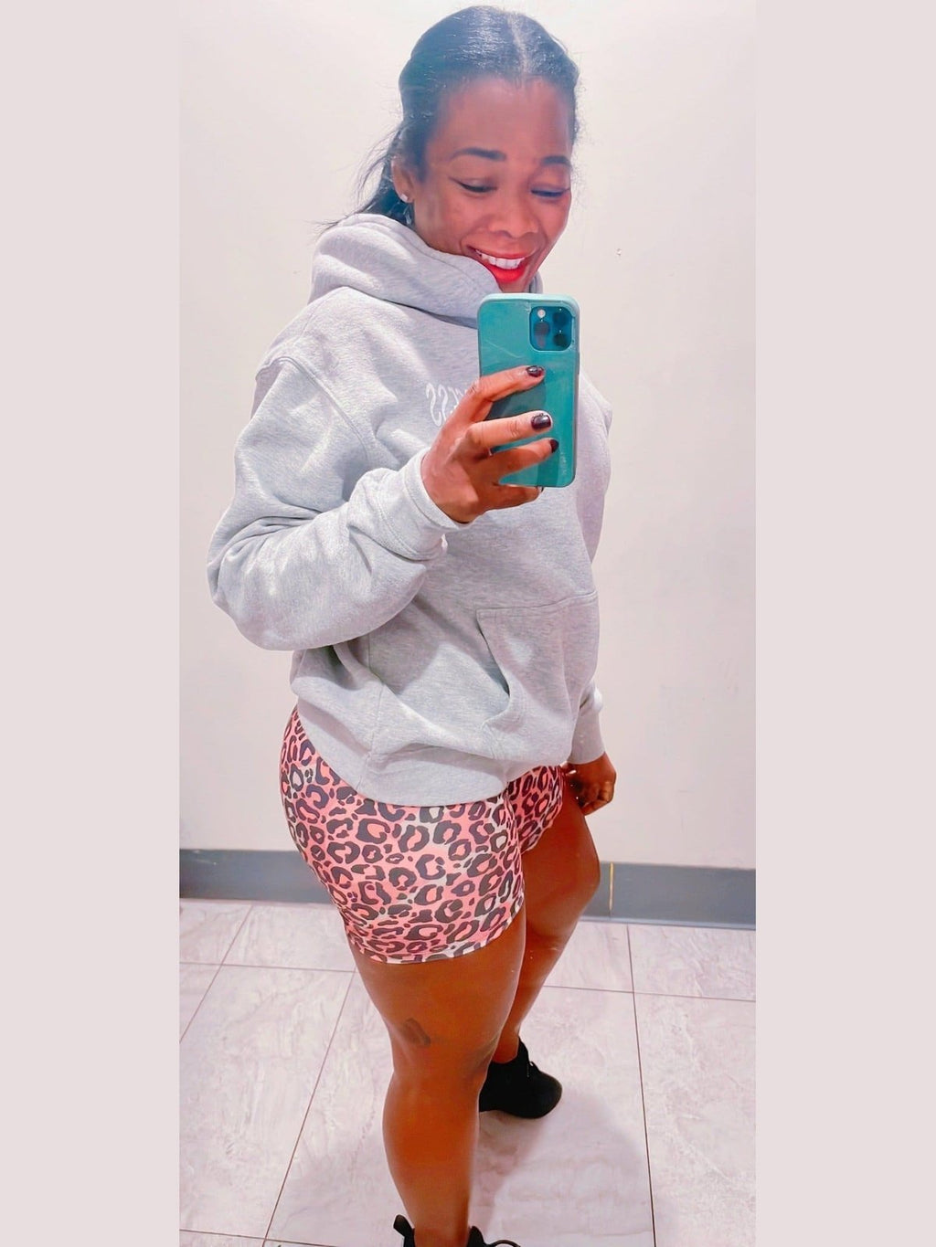 Leopard Print Biker Shorts Set - BKFJNY