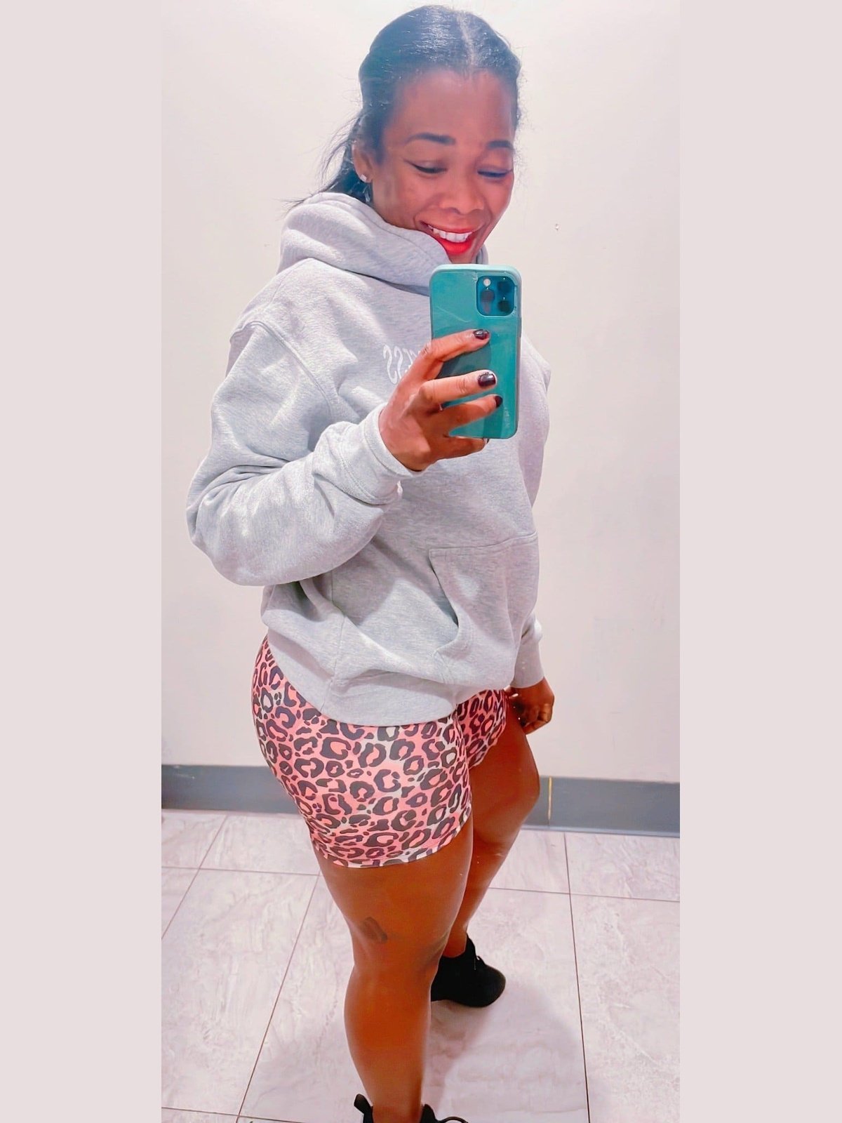 Leopard Print Biker Shorts Set - BKFJNY