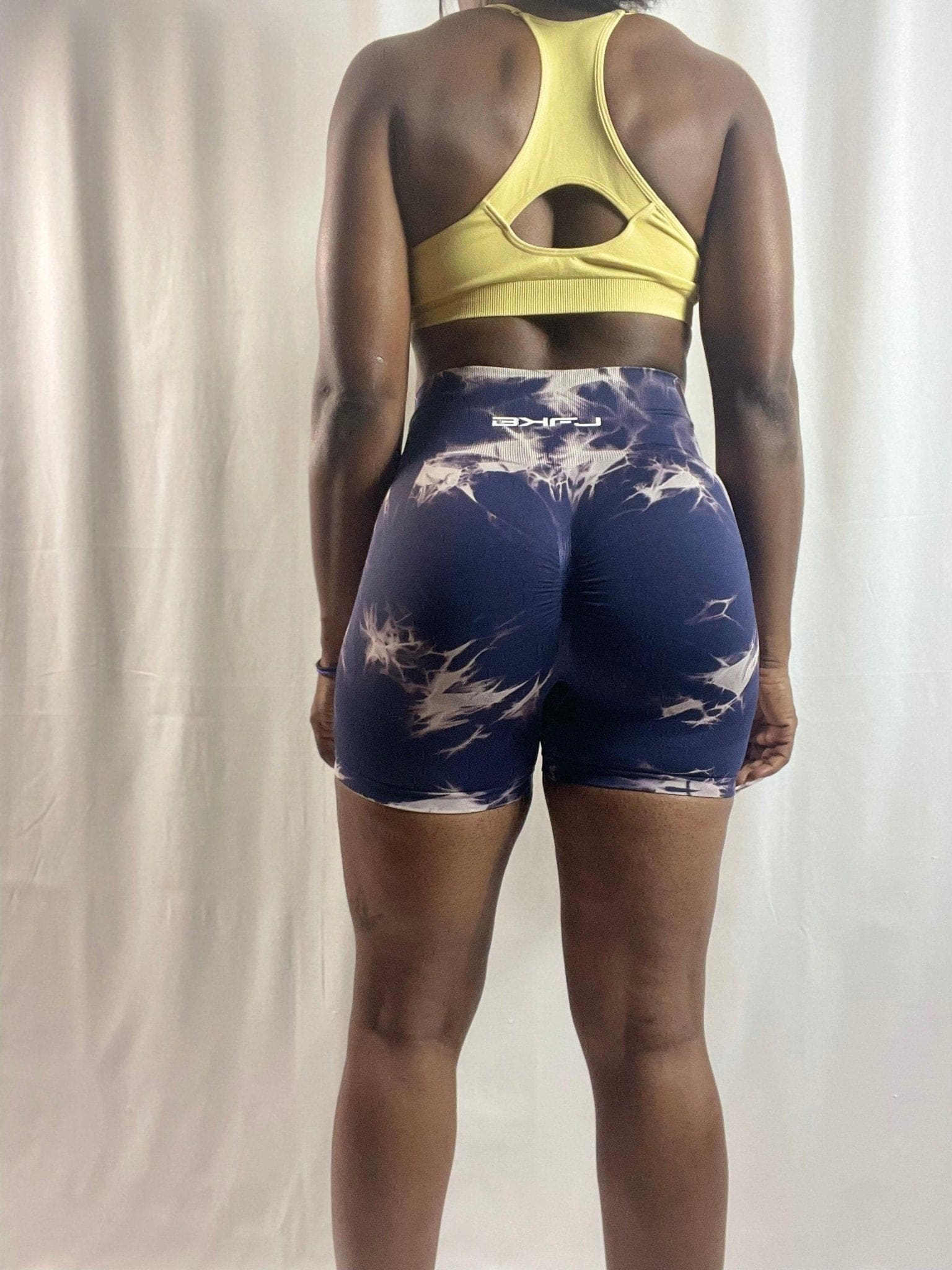 Marble Scrunch Butt Shorts W/Logo - BKFJNY