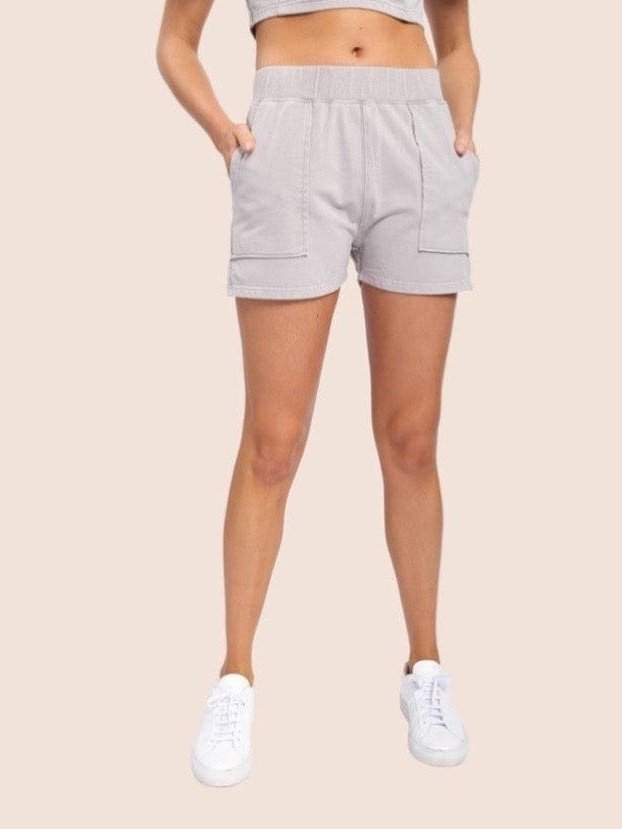 Mono B Cotton Mid - Thigh Shorts W/Pockets - LEGDAY EVERYDAY