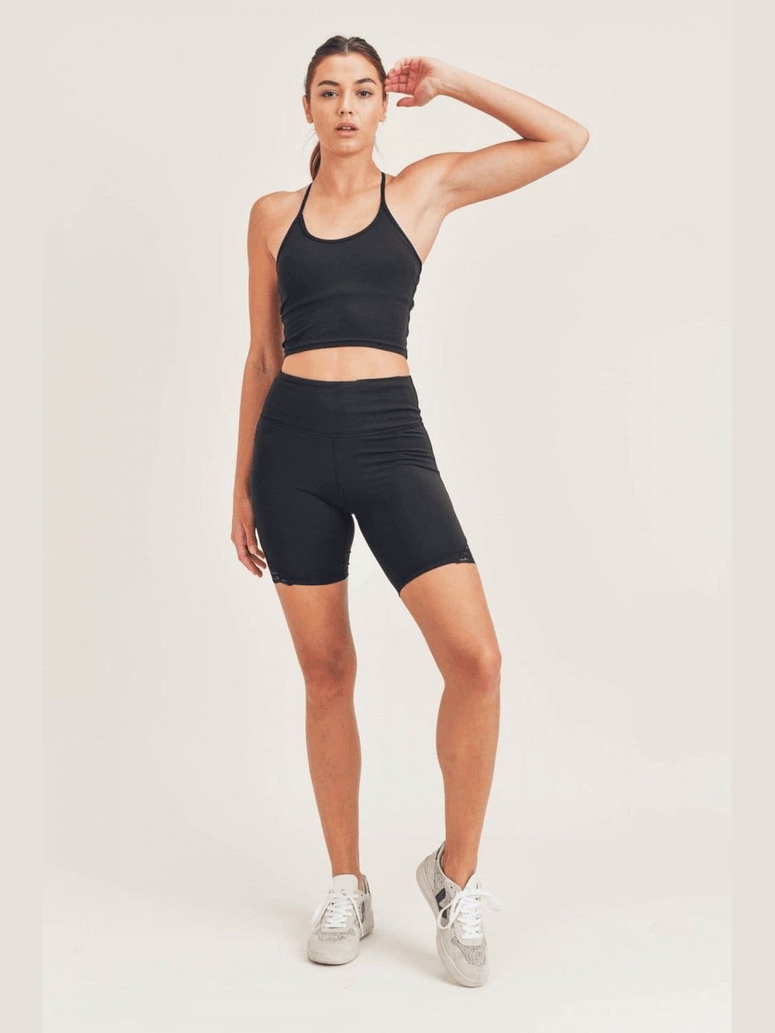 Mono B Lace Accent Highwaist Biker Shorts - LEGDAY EVERYDAY