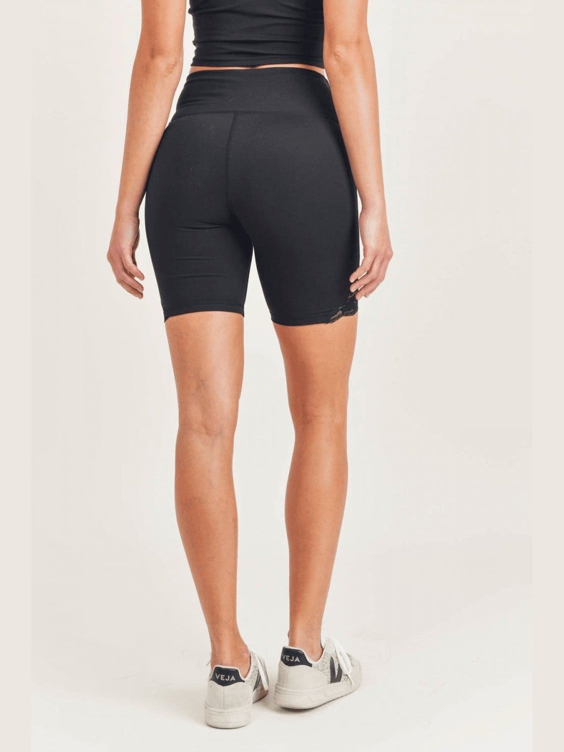 Mono B Lace Accent Highwaist Biker Shorts - LEGDAY EVERYDAY
