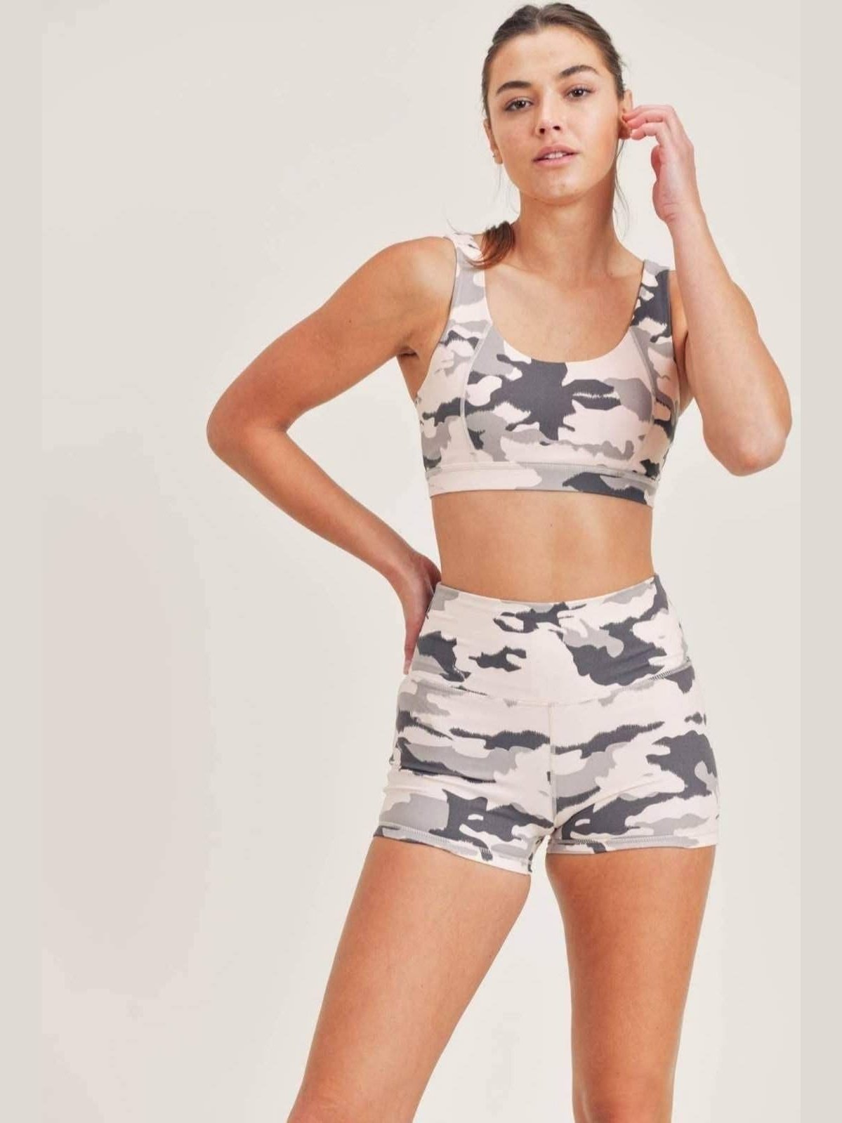 Mono B Pink Camo Highwaist Shorts - LEGDAY EVERYDAY