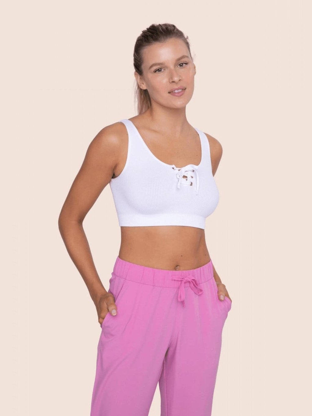 Ribbed Lace - Up Sportsbra - LEGDAY EVERYDAY