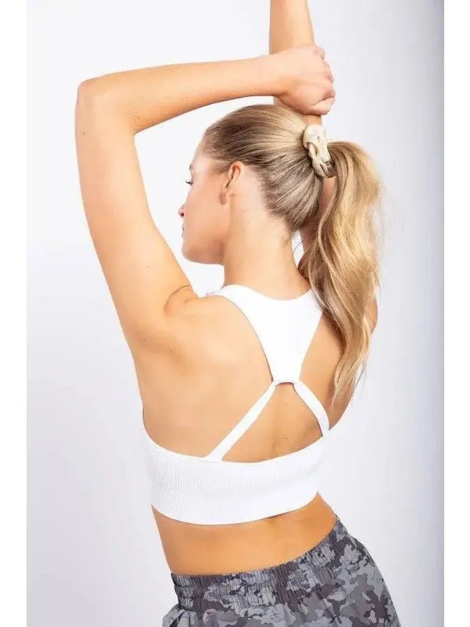 Ribbed Triangle Back Sports Bra - LEGDAY EVERYDAY