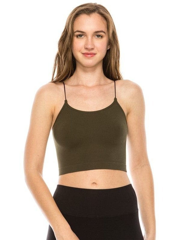 SKINNY STRAP CROP BRA CAMI - LEGDAY EVERYDAY