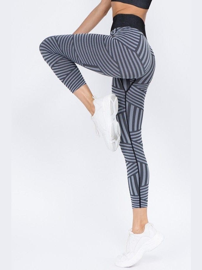 Striped Activewear Leggings - BKFJNY